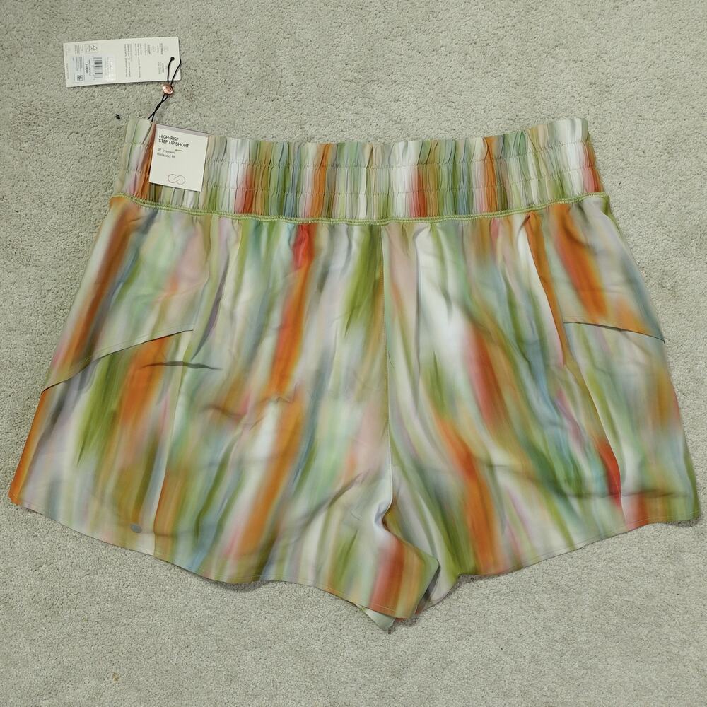 NWT Calia Womens High-Rise Step-Up Shorts Filtered Floral Multi Plus Size 1X - Picture 6 of 7